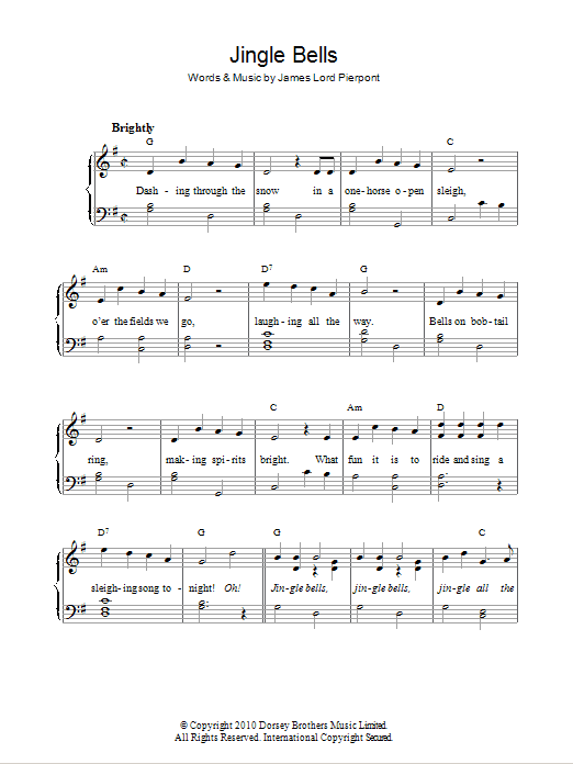 Jingle Bells (Easy Piano) von J. Pierpont