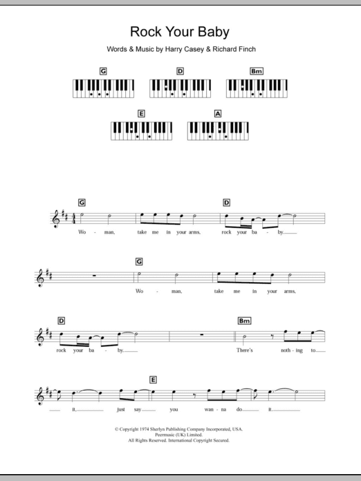 Rock Your Baby (Piano Chords/Lyrics) von George McRae
