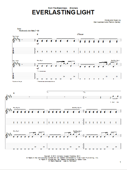 Everlasting Light (Guitar Tab) von The Black Keys
