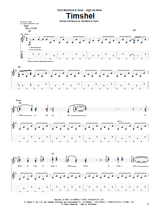 Timshel (Guitar Tab) von Mumford & Sons