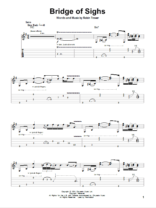 Bridge Of Sighs (Guitar Tab (Single Guitar)) von Robin Trower