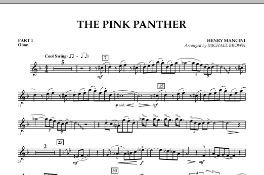 The Pink Panther - Pt.1 - Oboe (Concert Band) von Michael Brown