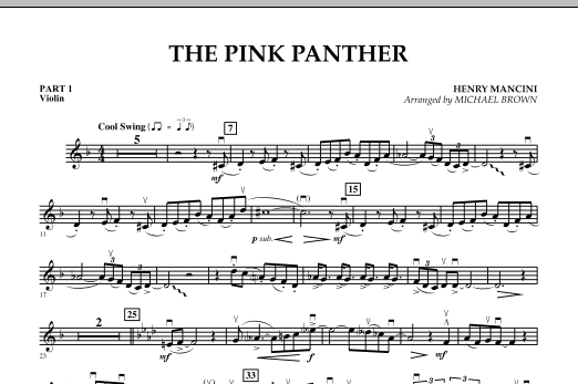 The Pink Panther - Pt.1 - Violin (Concert Band) von Michael Brown