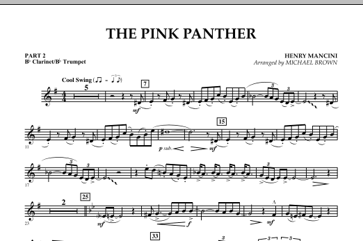 The Pink Panther - Pt.2 - Bb Clarinet/Bb Trumpet (Concert Band) von Michael Brown