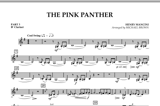 The Pink Panther - Pt.3 - Bb Clarinet (Concert Band) von Michael Brown
