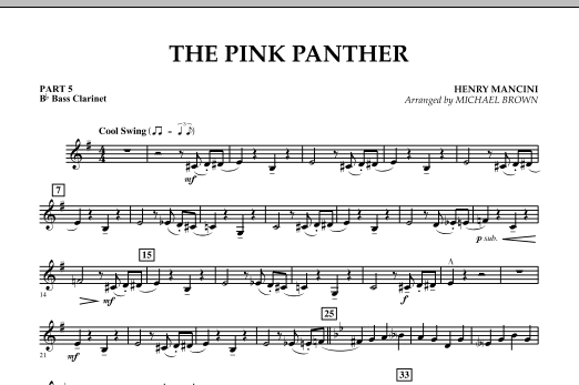 The Pink Panther - Pt.5 - Bb Bass Clarinet (Concert Band) von Michael Brown