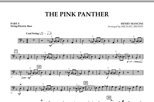 The Pink Panther - Pt.5 - String/Electric Bass (Concert Band) von Michael Brown