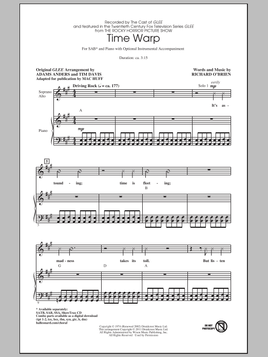 Time Warp (SAB Choir) von Mac Huff