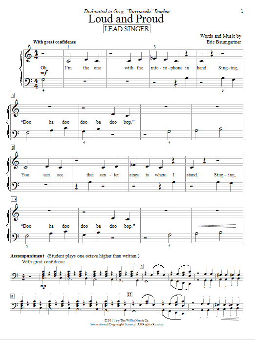 Loud And Proud (Lead Singer) (Educational Piano) von Eric Baumgartner