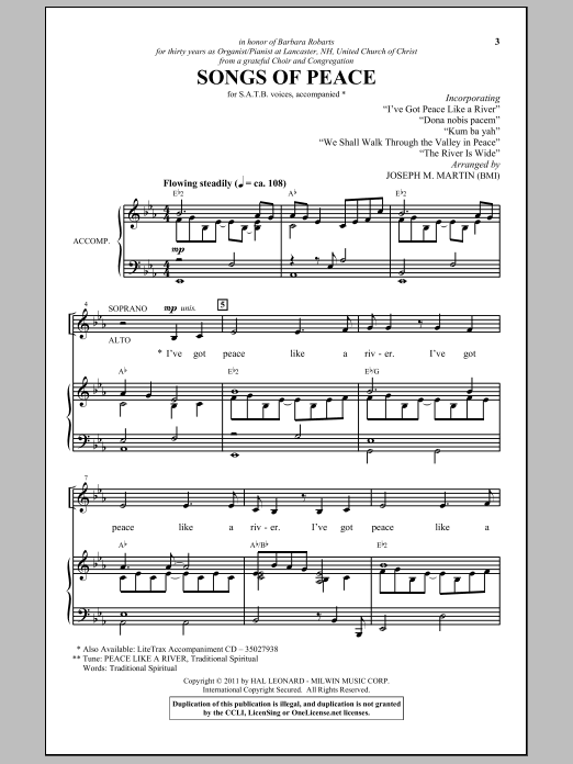 Songs Of Peace (SATB Choir) von Joseph M. Martin