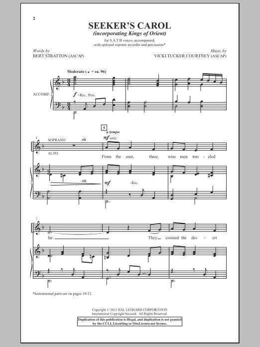 Seeker's Carol (SATB Choir) von Bert Stratton