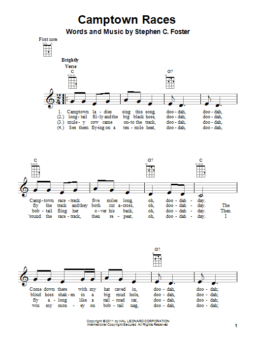 The Camptown Races (Ukulele) von Stephen Foster