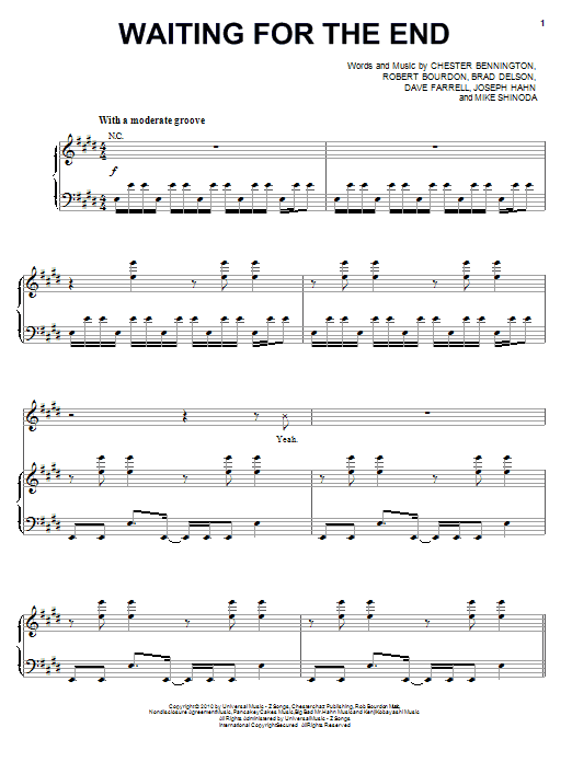 Waiting For The End (Piano, Vocal & Guitar Chords (Right-Hand Melody)) von Linkin Park