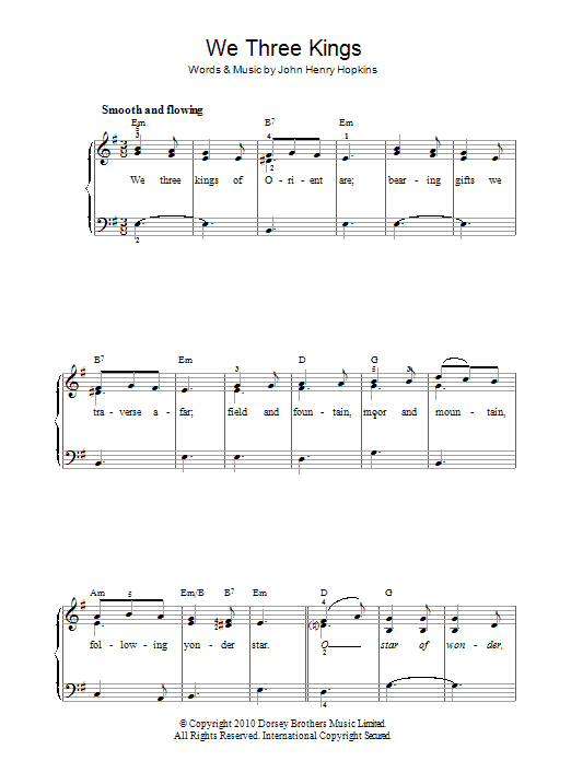 We Three Kings Of Orient Are (Easy Piano) von John H. Hopkins, Jr.