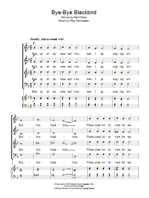 Bye Bye Blackbird (SATB Choir) von Mort Dixon