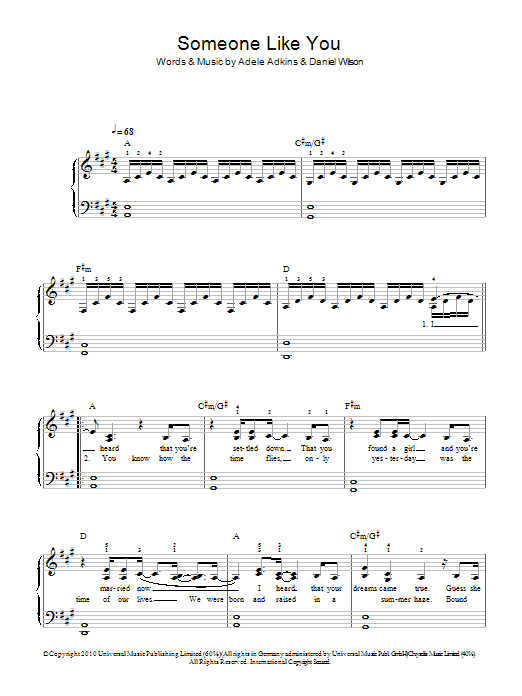 Someone Like You (Easy Piano) von Adele