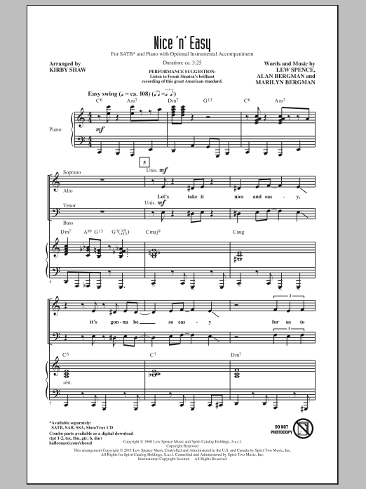 Nice 'n' Easy (SATB Choir) von Kirby Shaw