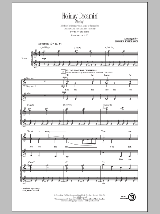 Holiday Dreamin' (SSA Choir) von Roger Emerson