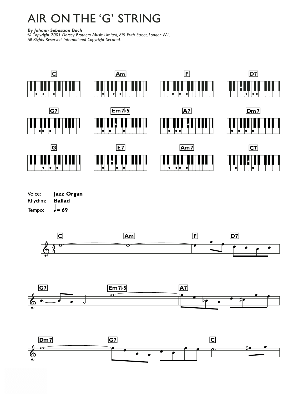 Air On The G String (from Suite No.3 in D Major) (Keyboard (Abridged)) von Johann Sebastian Bach