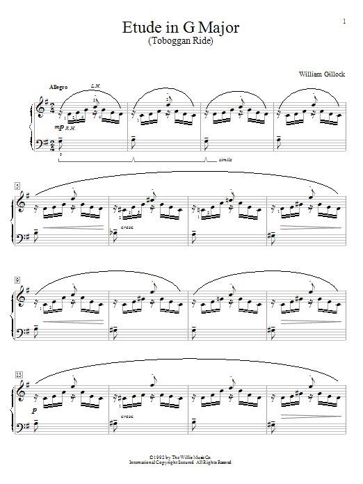 Etude In G Major (Toboggan Ride) (Educational Piano) von William Gillock