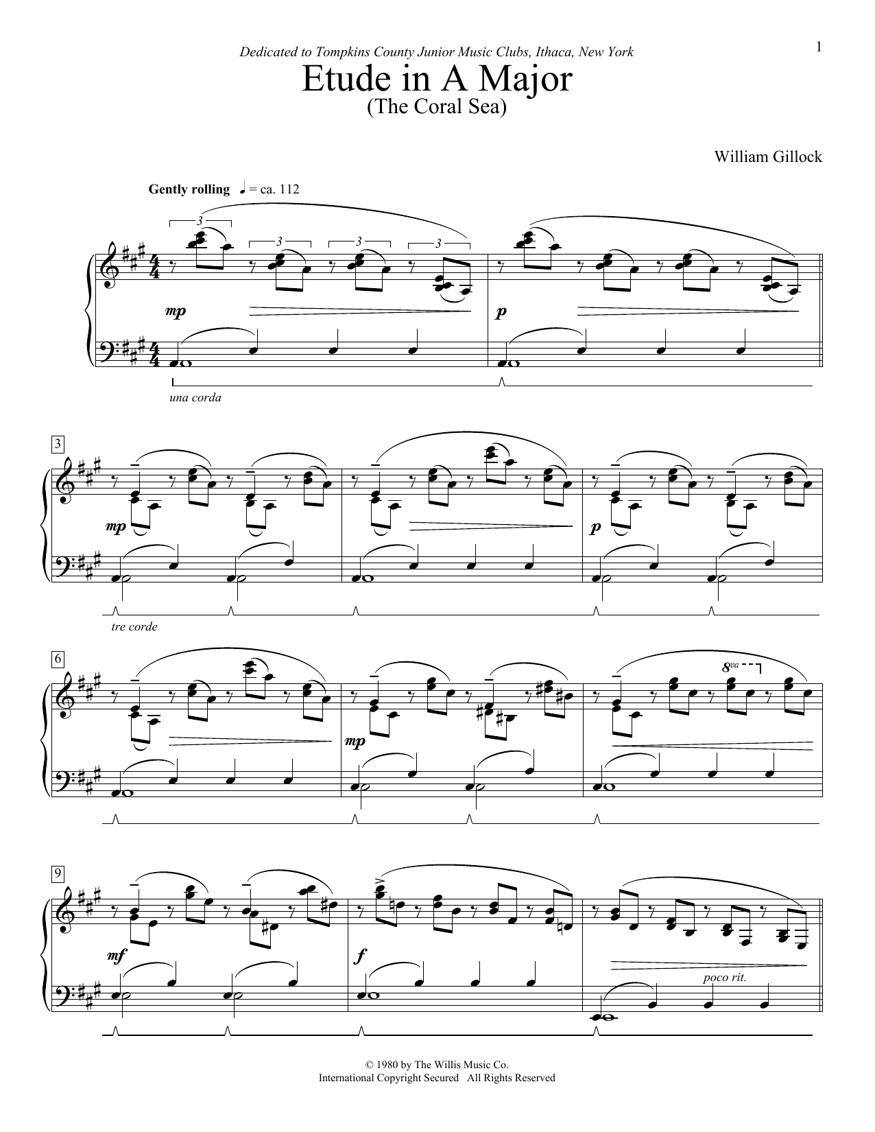 Etude In A Major (The Coral Sea) (Educational Piano) von William Gillock