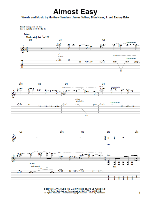 Almost Easy (Guitar Tab (Single Guitar)) von Avenged Sevenfold