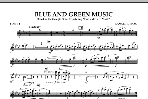 Blue And Green Music - Flute 1 (Concert Band) von Samuel R. Hazo