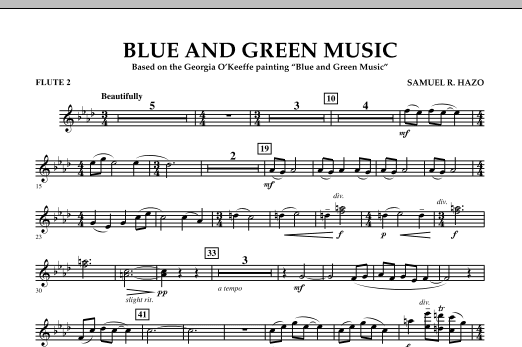 Blue And Green Music - Flute 2 (Concert Band) von Samuel R. Hazo