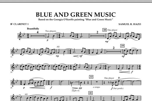 Blue And Green Music - Bb Clarinet 1 (Concert Band) von Samuel R. Hazo