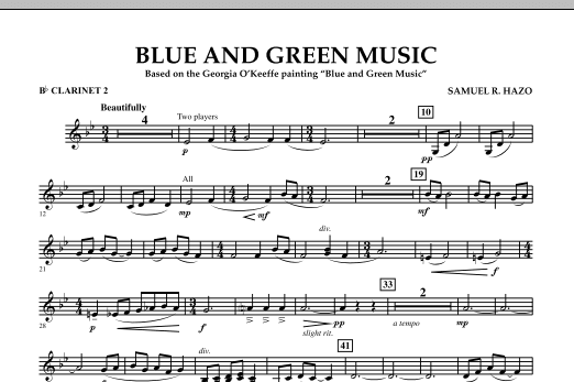Blue And Green Music - Bb Clarinet 2 (Concert Band) von Samuel R. Hazo
