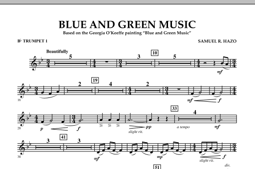 Blue And Green Music - Bb Trumpet 1 (Concert Band) von Samuel R. Hazo