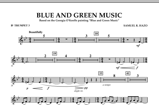Blue And Green Music - Bb Trumpet 3 (Concert Band) von Samuel R. Hazo