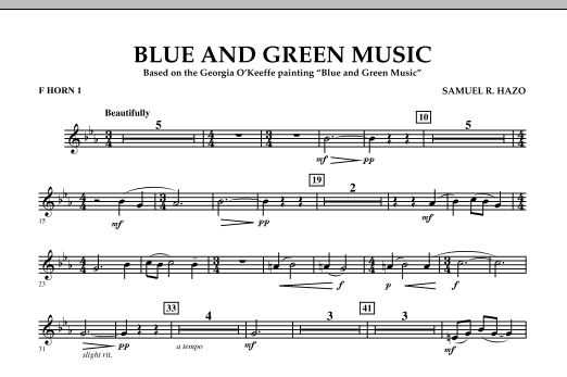 Blue And Green Music - F Horn 1 (Concert Band) von Samuel R. Hazo