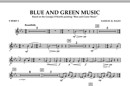 Blue And Green Music - F Horn 2 (Concert Band) von Samuel R. Hazo
