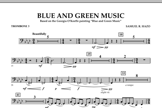 Blue And Green Music - Trombone 3 (Concert Band) von Samuel R. Hazo