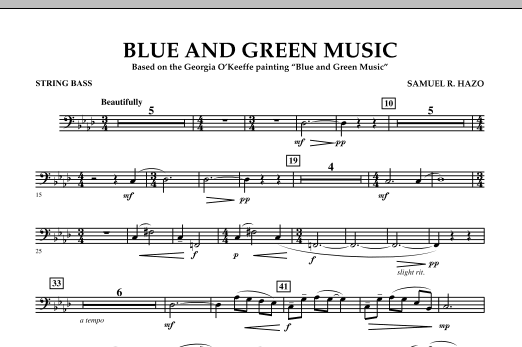 Blue And Green Music - String Bass (Concert Band) von Samuel R. Hazo
