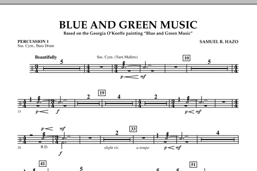 Blue And Green Music - Percussion 1 (Concert Band) von Samuel R. Hazo