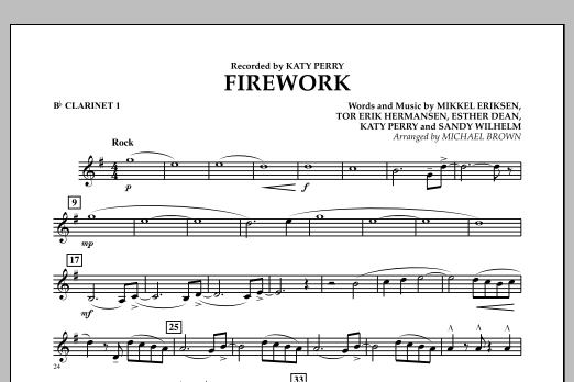 Firework - Bb Clarinet 1 (Concert Band) von Michael Brown
