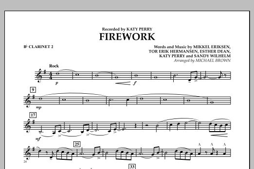 Firework - Bb Clarinet 2 (Concert Band) von Michael Brown