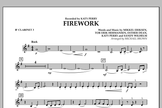 Firework - Bb Clarinet 3 (Concert Band) von Michael Brown