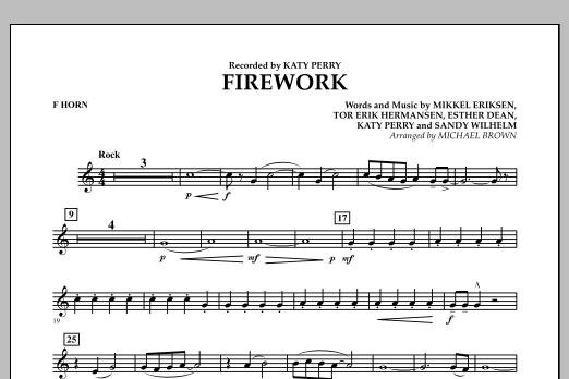 Firework - F Horn (Concert Band) von Michael Brown