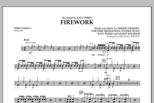 Firework - Percussion 1 (Concert Band) von Michael Brown