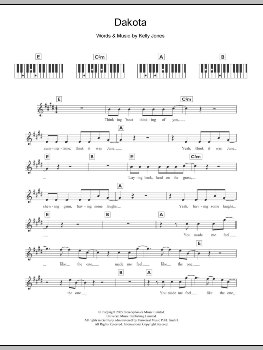 Dakota (Piano Chords/Lyrics) von Stereophonics