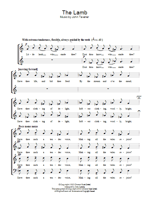 The Lamb (SATB Choir) von John Tavener