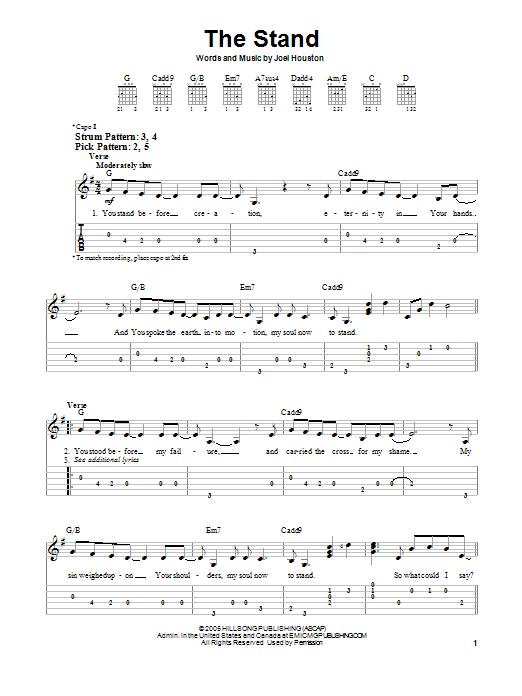 The Stand (Easy Guitar Tab) von Hillsong United