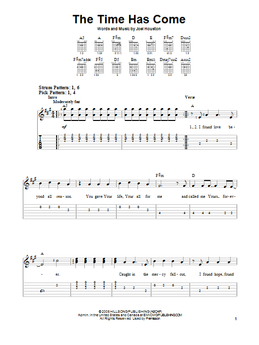 The Time Has Come (Easy Guitar Tab) von Hillsong United