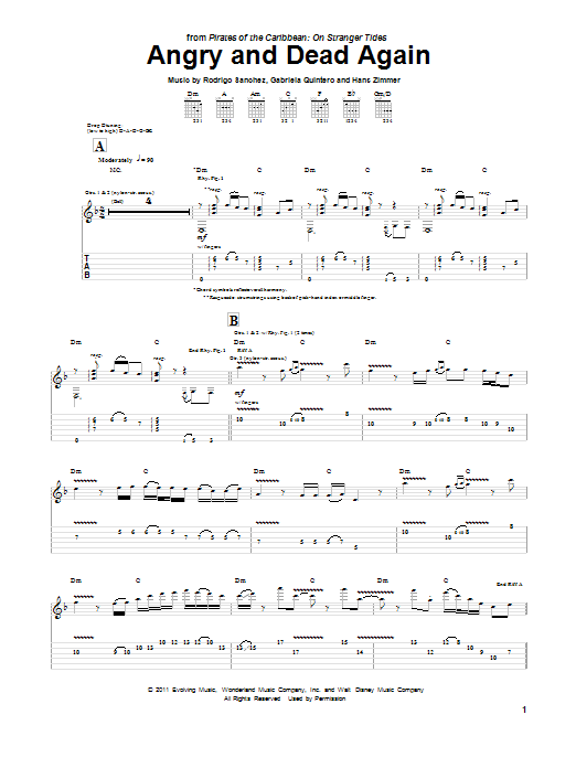 Angry And Dead Again (Guitar Tab) von Rodrigo y Gabriela