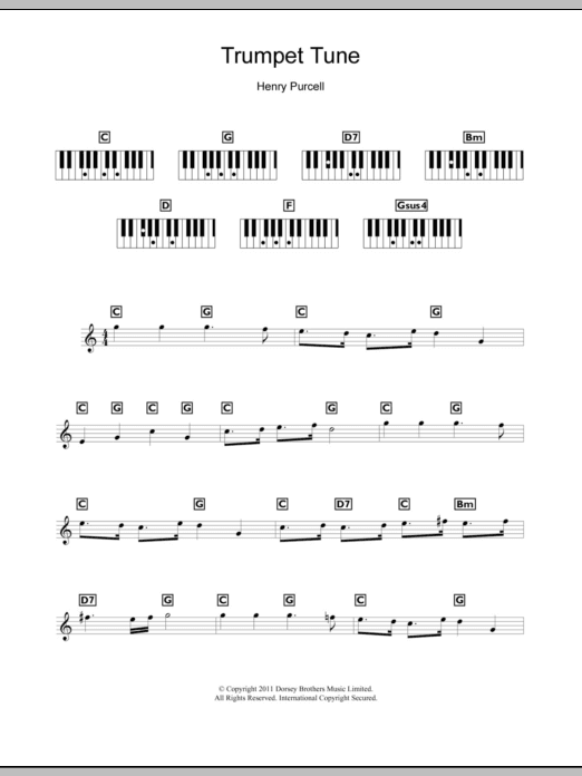 Trumpet Tune (Piano Chords/Lyrics) von Henry Purcell