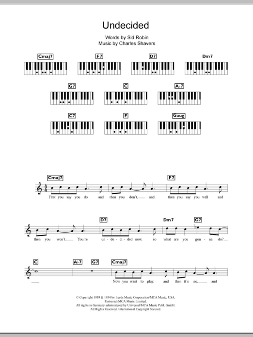 Undecided (Piano Chords/Lyrics) von Ella Fitzgerald