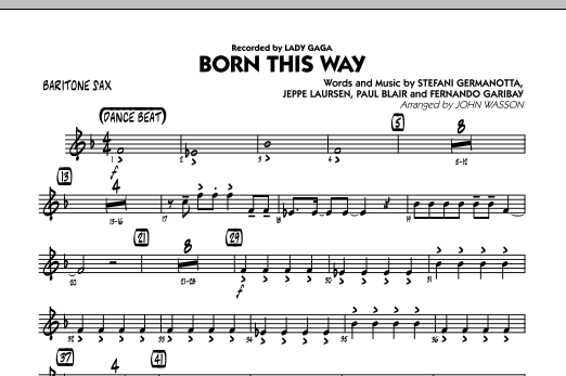 Born This Way - Baritone Sax (Jazz Ensemble) von John Wasson